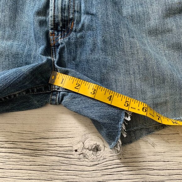 Vintage Y2K Tommy Hilfiger Flag Patch Denim Cutoff Freedom Jean Shorts - Picture 13 of 13